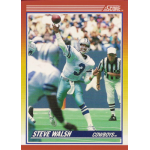 steve walsh 1990 score 231 Football player in action, wearing a Dallas Cowboys uniform, throwing a pass during a game.