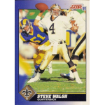 steve walsh 1991 score 60 Retro football card featuring quarterback in action, preparing to throw, with opponent approaching. Score 1991 edition.