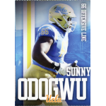 sunny odogwu 2017 ucla bruins sga Football player in UCLA uniform with helmet, jersey number 66, standing in a dynamic pose.
