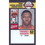 tavares gooden 2008 under armour senior bowl rc 2008 Under Armour Senior Bowl card featuring a football player from Miami, showcasing jersey number 52.