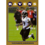 tavares gooden 2008 topps gold rc Football player Tavares Gooden in Ravens gear on a Topps rookie card with a gold border.