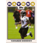 tavares gooden 2008 topps rc Football card featuring player Tavares Gooden of the Ravens in action during practice.