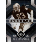 ted hendricks 2009 limited Football trading card featuring a player in a dark jersey, number 83, with the word Legend displayed prominently.