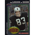 ted hendricks 2004 topps fan favorites chrome Vintage football card of Raiders linebacker in black jersey, showcasing his prominent number 83 with 'Legion of Doom' title.