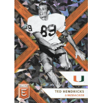 ted hendricks 2018 elite draft picks gold aspirations Black and white image of a football linebacker in action, wearing jersey number 89, labeled as Ted Hendricks.