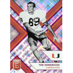 ted hendricks 2018 elite draft picks purple aspirations Retro football card design featuring linebacker in action with U logo and Elite emblem.