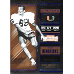 ted hendricks 2018 panini contenders draft blue foil draft ticket Vintage football card featuring player in action pose, with team logo, player stats, and the name Ted Hendricks.