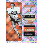 ted hendricks 2018 panini contenders draft picks diamond ticket Vintage football card featuring a player in jersey number 89, with holographic design and team details.