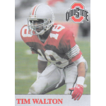 tim walton 1992 ohio state university buckeyes rc Football player in red and white Ohio State uniform prepares for play on the field.