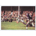 tom costello 1966 philadelphia 143 Football player dives for a catch during a game with a crowded stadium in the background.