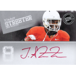 tommy streeter 2012 press pass silver red ink Wide receiver in orange jersey on sports card with autograph and NFL logo.