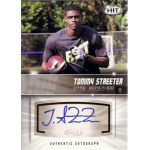 tommy streeter 2012 sage hit silver au Autographed football card of a wide receiver holding a ball, featuring the name Tommy Streeter.