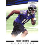 tommy streeter 2012 rookies and stars rc Football player in action wearing Baltimore Ravens uniform on a trading card.