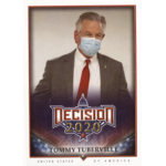 tommy tuberville 2020 decision photo variation face mask sp Man in suit wearing a mask, framed with Decision 2020 text, suggesting a political context.