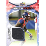 trajan bandy 2017 upper deck usa u19 future swatch Upper Deck Future Watch football card featuring a defensive back U19 player in action with jersey patch.