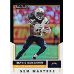 travis benjamin 2017 score gem masters Football card featuring a player from the Los Angeles Chargers in action with the label Gem Masters.