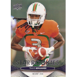 travis benjamin 2012 upper deck rc Football player in orange jersey running with ball, Star Rookies card.
