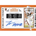 travis homer 2019 panini contenders draft picks college ticket autograph Panini Contenders 2019 Draft Picks ticket featuring Travis Homer in Hurricanes uniform with signature.