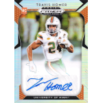 travis homer 2019 panini prizm draft picks autograph Football card of Miami University player in action with autograph and rookie emblem.