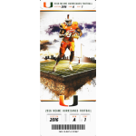 trayone gray 2016 miami hurricanes ticket sales promo 2016 Miami Hurricanes football promo with player and city skyline, section 2016, row A, seat 1.