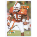 twan russell 1995 gatorade miami hurricanes rc Football player in orange jersey number 45 poised to play, University of Miami gear, endorsed by Gatorade.