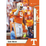 tyler baron 2023 onit university of tennessee Football player in orange uniform celebrates on field. University of Tennessee branding visible.