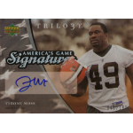 tyrone moss 2007 upper deck trilogy americas game au Football player card featuring Tyrone Moss with signature and jersey number 49, America's Game edition.