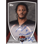vaughn telemaque 2013 topps nflpa collegiate bowl autograph NFLPA Collegiate Bowl card for safety, featuring autograph. Topps certified sports collectible card design.