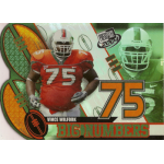 vince wilfork 2004 press pass big numbers rc Football trading card featuring a player in red, number 75, with bold Big Numbers text and green accents.