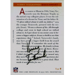 vinny testaverde 1992 pro line portrait autograph 1 Vinny Testaverde NFL card featuring his career highlights and personal quotes about winning the Heisman Trophy.