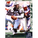 vinny testaverde 2000 pacific omega premiere date Football card featuring a New York Jets quarterback preparing to throw, 2000 Omega series, action shot.