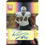william joseph 2003 donruss elite turn of the century Rookie football card featuring a player in white uniform with number 94, wearing a helmet, and an autograph below.