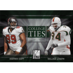 william joseph 2003 donruss elite college ties rc Football trading card featuring players in college uniforms with College Ties text, Donruss Elite 2003 design.