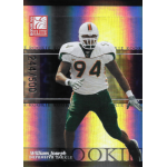 william joseph 2003 donruss elite rc Football trading card featuring William Joseph, rookie defensive tackle, wearing a number 94 jersey.