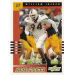 william joseph 2003 score rc Football player in action on a 2003 rookie card wearing number 94, set against an outdoor game background.