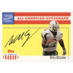 willis mcgahee 2003 topps all american all american autograph Football card featuring a player in uniform with an autograph, labeled All American Autograph and Willis McGahee.
