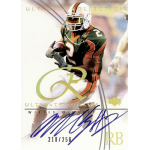 willis mcgahee 2003 upper deck ultimate collection autograph Autographed football rookie card featuring a player in a green uniform, numbered 218/250.