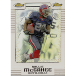 willis mcgahee 2006 topps finest refractor framed NFL football card showing a player in a Buffalo Bills uniform running with the ball, Topps Finest series.