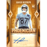 xavier restrepo 2025 phoenix phoenician autograph Football trading card of player in Titans uniform, number 87, with the text Phoenician Penmanship and signature.