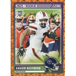 xavier restrepo 2025 score a treat rc Football rookie card featuring a player in action with a Halloween-themed border and 2025 Rookie text.