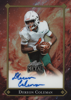 Dereon Coleman Football Cards"