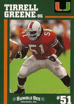 Tirrell Greene Football Cards"